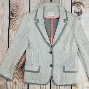 Ann Taylor Loft XL Gray Striped Jacket Blazer